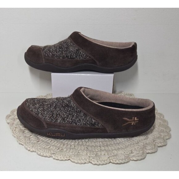 Mens KURU Draft slip-on mules Slipper Cocoa Brown Heather Knit 10M Comfort Cozy main image 10